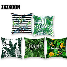 Diy Custom 100% Polyester Decorative Pillows Cover Tropical Rainforest Green Leaf Monstera Palm Leaf Cushion Cover Case for Sofa 2024 - buy cheap