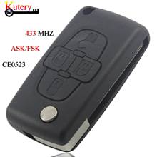 jingyuqin Remote Car Key For Citroen C2 C3 C4 C5 C6 C8 For Peugeot 106 206 306 405 4Buttons 433MHZ ID46 Chip CE0523 ASK/FSK 2024 - buy cheap