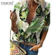 Blusa blanca con estampado de leopardo para mujer, camisa elegante de oficina con manga larga y cuello en V, talla grande 5XL, 2021 2024 - compra barato