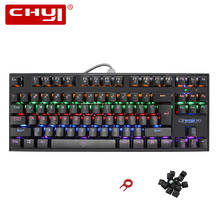 CHYI-Teclado mecánico con retroiluminación RGB para videojuegos, teclado con cable para ordenador, Overwatch, PC y portátil, 87 teclas 2024 - compra barato
