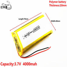 Liter energy battery Good Qulity 3.7V,4000mAH 104070 Polymer lithium ion / Li-ion battery for tablet pc BANK,GPS,mp3,mp4 2024 - buy cheap