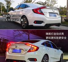 New Design Rear Wing Spoiler  For Honda Civic 10 Gen Sedan 4D 2016-2017-2019  Flowing Brake Lamp Trunk ABS Plasti Spoiler Wing 2024 - buy cheap