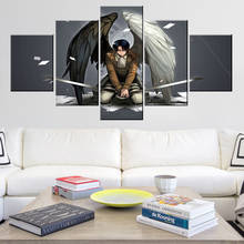 Pintura en lienzo moderna para decoración del hogar, impresión HD de 5 piezas, Anime Attack on afiche de Titan para pared de salón, arte de Levy Ackerman 2024 - compra barato