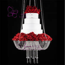 Luxury Crystal Hanging Cake Rack Wedding Cake Stand Transparent Crystal Beads Acrylic Flower Stand Wedding Table Centerpiece 2024 - buy cheap