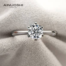 AINUOSHI Real 1 Carat D Color Moissanite Wedding Rings For Women Top Quality White Gold Color 100% 925 Sterling Silver Jewelry 2024 - buy cheap
