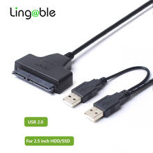 Lingable USB 2,0 SATA USB Serial ATA 22pin Соединительный Кабель-адаптер внешний жесткий диск для 2,5 дюйма Жесткий диск SSD 50 см 2024 - купить недорого