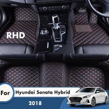 RHD Custom Car Floor Mats For Hyundai Sonata Hybrid 2018 Auto Interiors Accessories Styling Leather Front & Rear Side Foot Pads 2024 - buy cheap