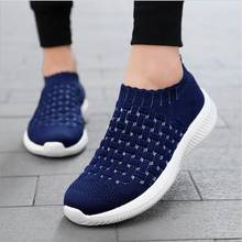 Elastic Sneakers Women Flats Shoes Spring Breathable Weaving Casual Running Shoes Woman Slip Soft Tenis Ladies Hosiery Shoes 2024 - buy cheap