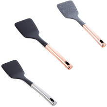 Silicone Kitchen Cooking Tools Utensils Set Spatula Shovel Soup Spoon with Rose Stainless Steel Handle Heat-resistant Design 2024 - buy cheap