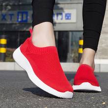 Big Number Summer Slip on Sneakers Sock Woman Sport Shoes Women Sports Shoes for Women Running Shoes Red Knit Walk Baskets B-468 2024 - buy cheap