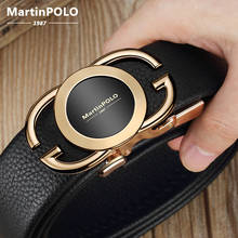 MartinPOLO-Cinturón de cuero genuino para hombre, marca de lujo, diseñador de moda, cinturones de alta calidad, correa de Metal, hebilla automática 2024 - compra barato
