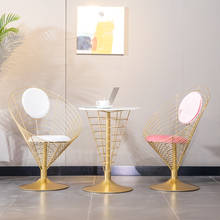 Nordic Single Sofa Chair Golden Wrought Iron Modern Minimalist Restaurant Coffee Balcony Sofa Light Luxury 2024 - buy cheap