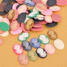 100Pcs 18X25mm Oval Resin Beauty Head Cameo Flatback Cabochons Crafts For Pendant Jewelry Making DIY RFC01 2024 - buy cheap