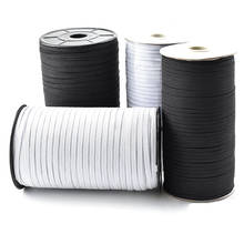 Banda elástica de alta elasticidad para la cintura, cinta de goma elástica de 3/6mm, en blanco y negro, 5 yardas/lote, DIY 2024 - compra barato