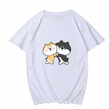 Camiseta de gran tamaño, camiseta de verano con dibujos animados divertidos de Corgi para Mujer, camiseta Ulzzang Harajuku Kawaii, Ropa de calle, Ropa de Mujer 2024 - compra barato