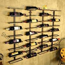 Creative American Style iron wine rack wall hanging wall wine cabinet bar Metal wine beer bottle holder Home Bar Decoration 2024 - buy cheap