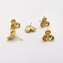 ¡Nueva llegada! Pendientes de oro con forma de flor, joyería, accesorios y componentes, 15mm, 30 unidades 2024 - compra barato