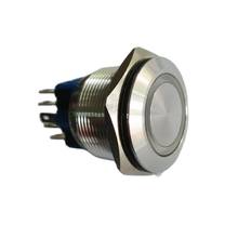 Anillo de acero inoxidable con interruptor botón resistente al agua, luz led azul de 25mm, 12V, 1NO1NC, 10 unidades 2024 - compra barato