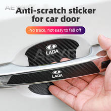 Carbon Fiber Car Door Handle Anti-Scratches Sticker Protective Film Vinyl Decals For Lada Vesta Niva Kalina Priora Granta Largus 2024 - buy cheap