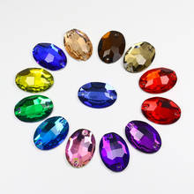 24x17mm forma ovalada para coser diamantes de imitación, mezcla de colores de cristal K5, piedras de cristal con reverso plano, para costura, vestido de novia 2024 - compra barato
