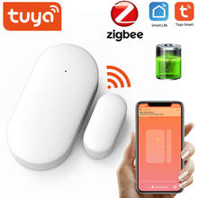 Tuya ZigBee умный датчик двери Интеллектуальная связь охранная сигнализация беспроводной детектор открытия двери и окна поддержка Tuya / Smart Life APP 2024 - купить недорого