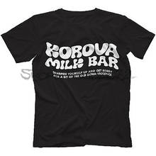 Korova milk bar camiseta 100% algodão droogs um relógio laranja homem preto tshirt verão moda masculina camiseta de algodão topos sbz5391 2024 - compre barato