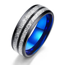 8 мм модное кольцо из нержавеющей стали для мужчин ювелирные изделия аксессуары Мода в голубую полоску для помолвки, свадьбы, лента для волос в подарок 2024 - купить недорого