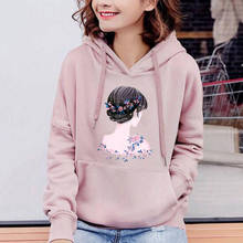 Pink Kawaii Winter Long Sleeve Pocket Hoodie Women Sweatshirt Print Shirts Tracksuits Pullover Japanese Streetwear Poleron Mujer 2024 - buy cheap