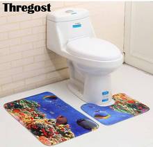 3D Bathroom Rug Set 2 Piece Toilet Bath Mats Modern Flannel Washable and Absorbent Soft Floor Mat Shower Foot Holder Carpet 2024 - buy cheap