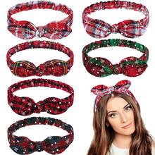 Christmas Gifts Snowflake Grid Headband Xmas Headband Christams Decorations 2021 New Year Gift for Girls Ornaments Navidad Decor 2024 - buy cheap