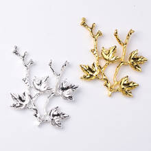 10PCS 48*51mm Metal Alloy 18K Gold Silver Color Branches Leaf Connectors Charm DIY Jewelry Findings 2024 - buy cheap