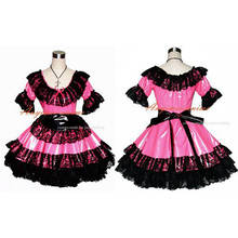 Funcosplay vestido de amarrar pequeno em pvc, para adulto, sexy, vestido de amarrar, uniforme de renda blakc feito sob alfaiate g366 2024 - compre barato