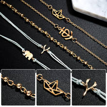 QCOOLJLY набор золотых браслетов в богемном стиле с фотографией, винтажные Многослойные браслеты с подвесками в форме сердца и цветка для женщин, ювелирные изделия 2024 - купить недорого