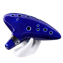 12 Hole Ocarina Ceramic Alto tone C Ocarina Flute Blue Instrument free shipping  portable wind instrument OF02 2024 - buy cheap