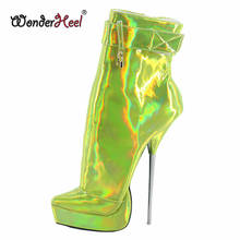 Wonderheel 2020 novo estilo 8 "stiletto calcanhar laser cristal sexy fetiche plataforma tornozelo botas de balé boate mulher sapatos de balé 2024 - compre barato