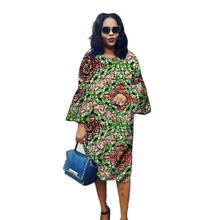 Loose Style African Fashion Women Ankara Clothes Colorful Print Dresses Butterfly Sleeves Wedding/Party Outfits 2024 - buy cheap