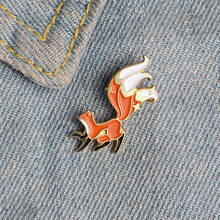 Cartoon Mini Animal Brooches Cute Little Fox Enamel Pins Backpack Shirt Button Badge Big Tail Fox Jewelry Gift for Friends Kids 2024 - buy cheap