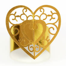 50PCS Love Heart Laser Cut Paper Napkin Ring Holders Napkin Buckle Wedding Xmas Banquet Dinner Christmas Home Party Table Decor 2024 - buy cheap