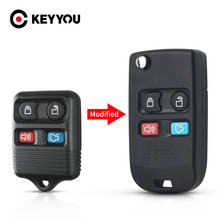 KEYYOU-llave con tapa para coche Ford, 10X, para Ford Focus, Escape, Explorer, Taurus, Fob, 4 botones, funda para mando a distancia, entrada sin llave 2024 - compra barato