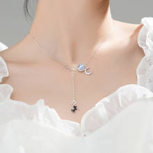TrustDavis Real 925 Sterling Silver Sweet Moonstone Unicorn Moon CZ Pendant Necklace For Women Wedding Party Fine Jewelry DS1035 2024 - buy cheap