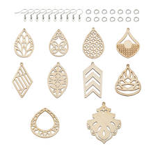 1 Set Mixed Shapes Wood Big Pendants Charms with Stainless Steel Jump Rings Brass Earring Hooks For DIY Earring Jewelry Making 2024 - buy cheap