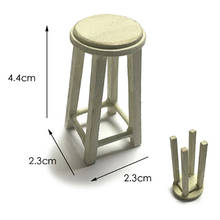 1/12 Dollhouse Miniature Accessories Assemble Mini Wooden Stool Simulation Chair Furniture Model Toys for Doll House Decoration 2024 - buy cheap