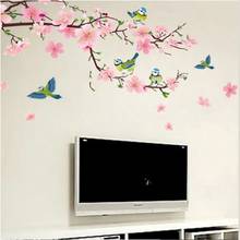 Chinese Sakura Wall Stickers Flower for Kids Rooms Bedroom Living Room Decor Aesthetic DIY Art Tree Vinyl Wallpaper Home Decals 2024 - buy cheap