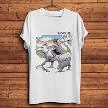 Camiseta divertida de princesa Mononoke para hombre, camisa de anime de san, de manga corta, informal, blanca, de verano, unisex 2024 - compra barato