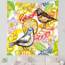 Tapiz de pared con ilustración de pájaro, Alfombra de playa Bohemia, manta de poliéster, esterilla de yoga, alfombra artística para el hogar y dormitorio 2024 - compra barato