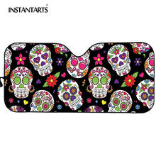 INSTANTARTS Sugar Skull Design Car Sunshade Front Window Auto Accessories Windshield Sun Solar Protector Visor 2024 - buy cheap