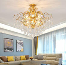 Luces de techo nórdicas, lámpara de cristal dorado para sala de estar, cocina, mesa de comedor, habitación de niños, luz LED moderna para pasillo 2024 - compra barato