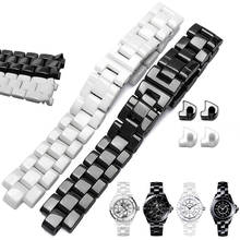 Керамика браслет Высокая женские мужские часы ремешок Мода браслет черный белый 16 мм 19 мм для J12 2024 - купить недорого