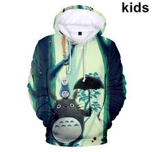 Sudadera con capucha para niños de 3 a 16 años, suéter con estampado 3d de Totoro, dibujos animados 2024 - compra barato