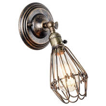 Vintage Wall Light Industrial Lighting Adjustable Rustic Sconces Wire Metal Cage Wall Lamp Indoor Home Retro Lights Fixture LED 2024 - buy cheap